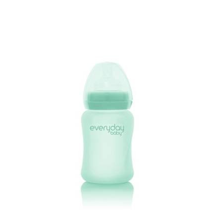 Szklana butelka ze smoczkiem S 150 ml Miętowa / Everyday Baby