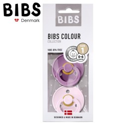 Smoczek uspokajający 2 szt kauczuk Hevea LAVENDER & BABY PINK S / BIBS 
