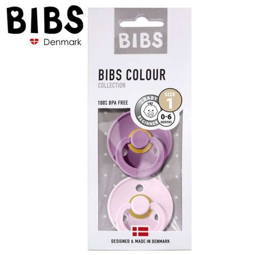 Smoczek uspokajający 2 szt kauczuk Hevea LAVENDER & BABY PINK S / BIBS 