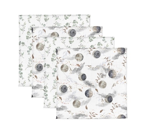 Pieluszki muślinowe Boy set Eucaliptus Moonlight 4 szt / Babysteps