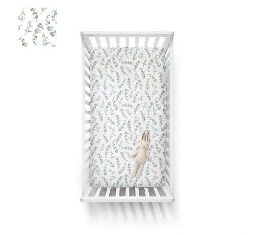 Bawełniane prześcieradło do łóżeczka Eucalyptus 70x140 / BabySteps