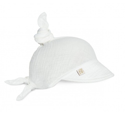 Muślinowa chusteczka na głowę White 33-60 cm / BabySteps