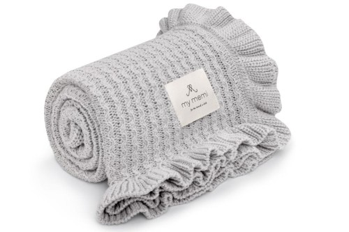 Kocyk bambusowy z falbanką 85x105 light grey / My Memi