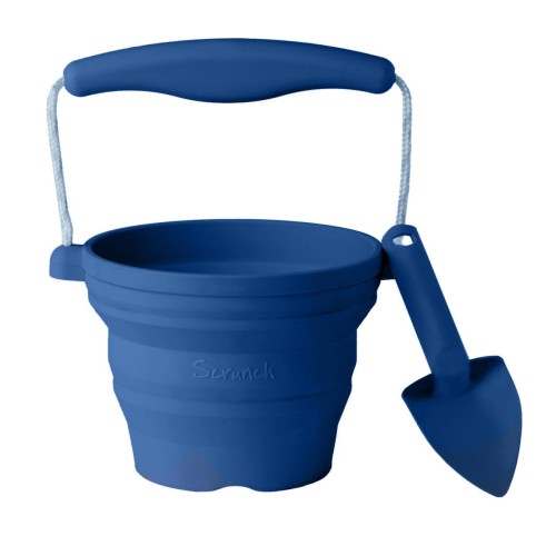 Silikonowe wiaderko z łopatką Granatowe / Scrunch
