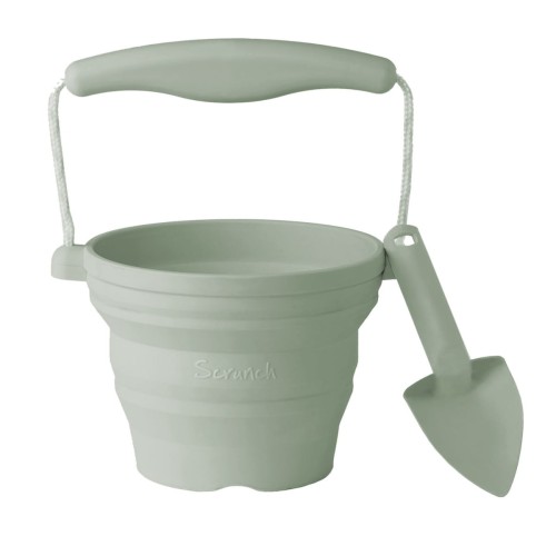 silikonowe wiaderko z łopatką szałwiowy scrunch