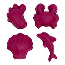 Silikonowe foremki do piasku 4 szt. Wiśniowe / Scrunch