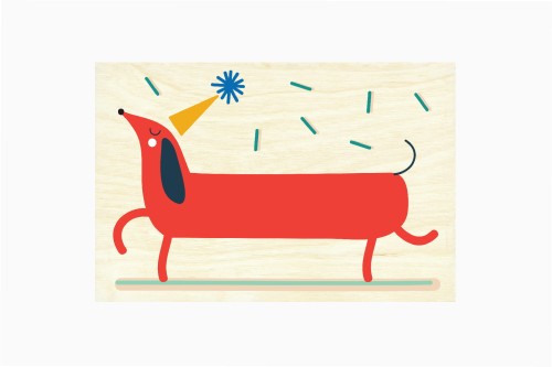 Drewniana kartka Urodzinowy Jamnik / Milin