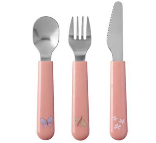 Zestaw sztućców 3 szt. Mio Flowers & Butterflies / Little Dutch