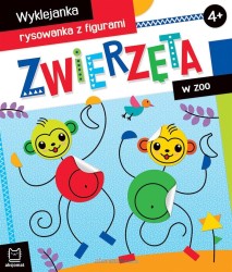 Wyklejanka rysowanka z figurami Zwierzęta w zoo / Wydawnictwo Aksjomat