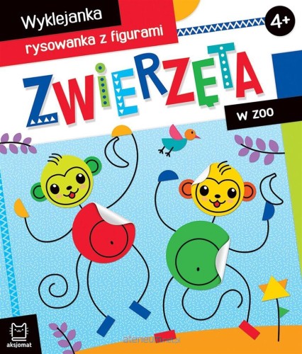 Wyklejanka rysowanka z figurami Zwierzęta w zoo / Wydawnictwo Aksjomat