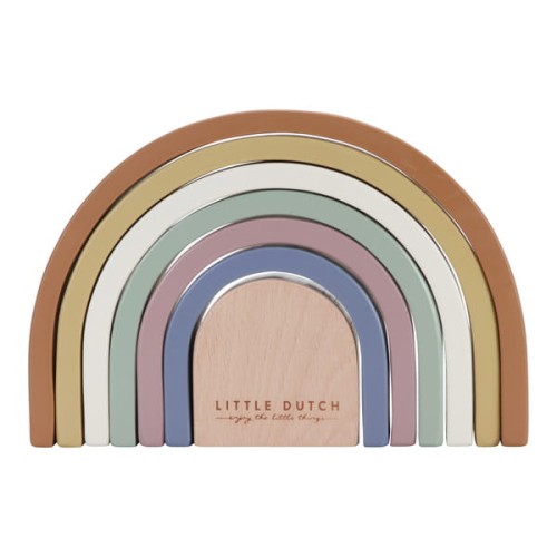 Drewniana układanka tęcza Vintage FSC / Little Dutch