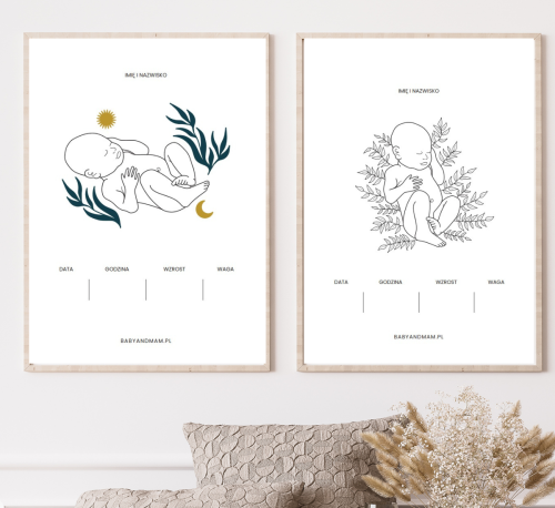 OUTLET Metryczka dziecka A4 dwustronna