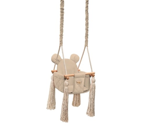 Drewniana huśtawka VelvetSwing Beige Beżowa / Babysteps