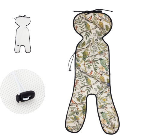 Wkładka do fotelika samochodowego 9-18 kg Ornithology 98x35 cm Makaszka