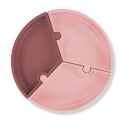 Talerzyk silikonowy Puzzle różowy różany / MinikOiOi