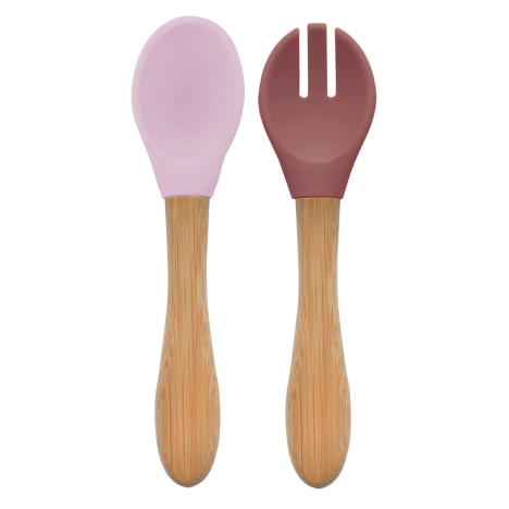 Silikonowa łyżeczka i widelec Pinky Pink Velvet Rose / MinikOiOi 