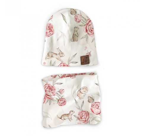 Komplet prążkowany czapka i komin Peony Dreamlandy / BabySteps