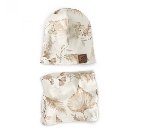 Komplet prążkowany czapka i komin Boho / BabySteps