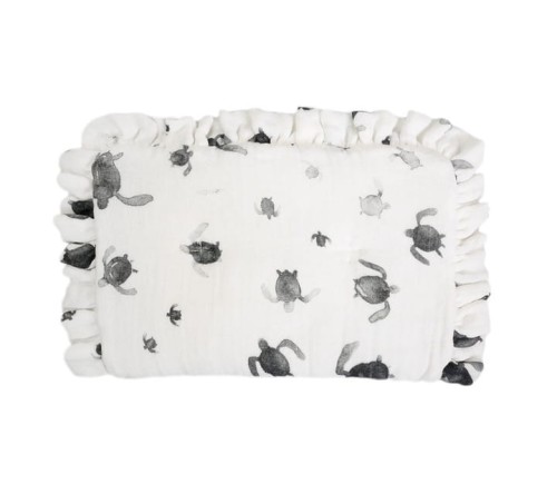 Płaska poduszka muślinowa Żółwiki/ Lullalove  