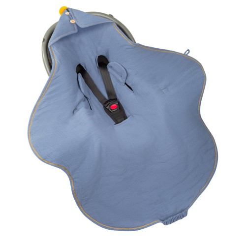 Letni muślinowy otulacz kocyk do fotelika Petrol / Sleepee