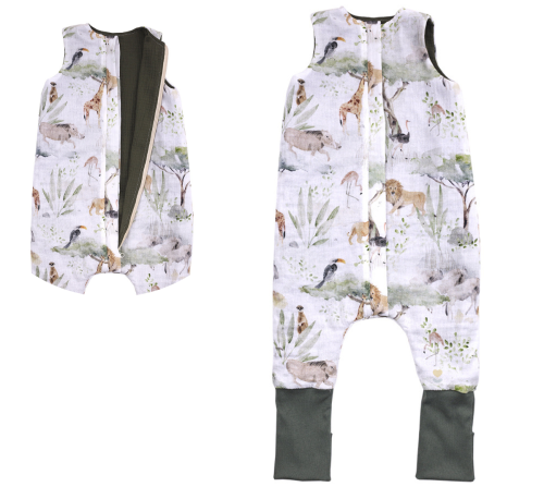 Śpiworek z nogawkami Muślin Light Sawanna / Makaszka