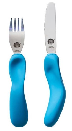Sztućce nóż widelec 3-9 lat ETAP 3 Blue / Nana's Manners