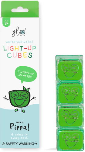 Kostki sensoryczne świecące w wodzie Pippa zabawka kąpielowa kolor zielony