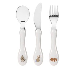 Zestaw 3 sztućców ze stali nierdzewnej Little Mateys royal blue / Lassig