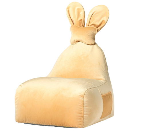 Pufa siedzisko Funny Bunny velvet żółta The Brooklyn Kids