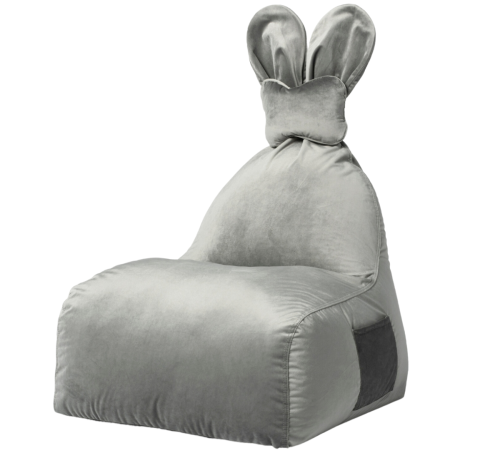 Pufa siedzisko Funny Bunny velvet szara The Brooklyn Kids