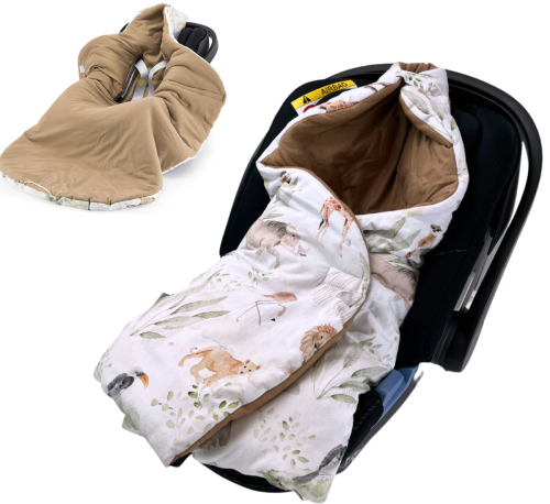 Otulacz - kocyk do fotelika Sawanna bawełniany / Makaszka