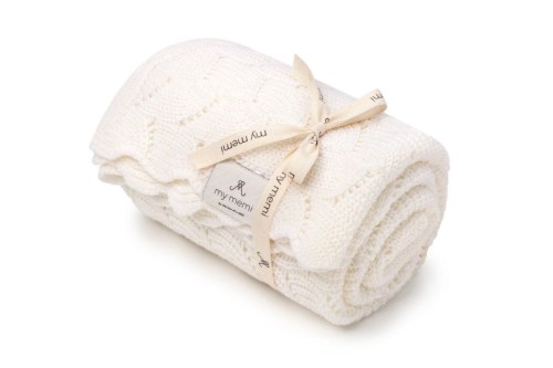Otulacz z wełny merino 100% cream premium collection / My Memi