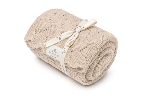 Otulacz z wełny merino 100% warm beige premium collection / My Memi