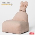 Uszata Pufa siedzisko z oparciem Funny Bunny Sztruksowa Różowa