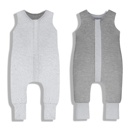 Dwustronny śpiworek z nóżkami Melanżowy szary Sleepee  