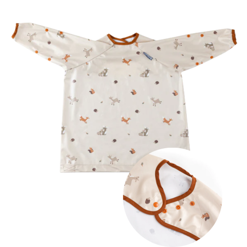 Śliniak wodoodporny z długim rękawem BLW 6m+ Forest Friends BiBADO 