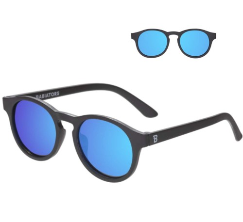 Okulary dla dzieci z Polaryzacją Babiators Keyhole Jet Black Cobalt Blue 0-2 lat 