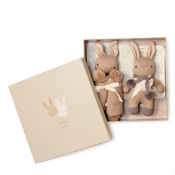 Zestaw prezentowy w ozdobnym pudełku Taupe Bunny ThreadBear