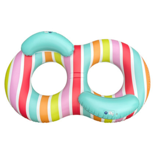 the swim essentials podwójne koło do pływania 190 cm rainbow