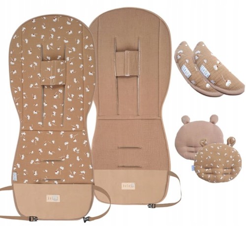 ZESTAW Wkładka do wózka muślinowa Stokrotki Beloff