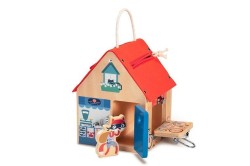 Drewniany domek manipulacyjny z zamkami Lisek Włamywacz 3 lata+  Lilliputiens 
