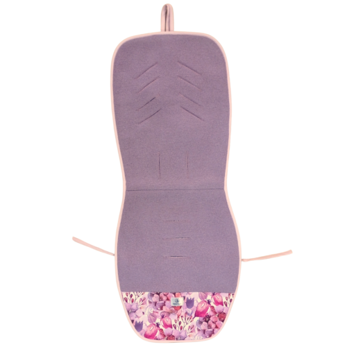 Wkładka do wózka XXL Simple Wool z wełny merino LAWENDOWA Jasne Kwiaty