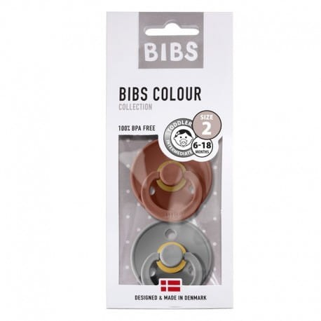 Smoczek uspokajający 2 szt kauczuk Hevea RUST & SMOKEY M / BIBS