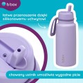 Butelka termiczna ze składanym ustnikiem termos ze stali nierdzewnej 1l Lilac Love b.box chowany ustnik