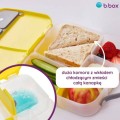 Lunchbox dla dzieci do szkoły szczelna śniadaniówka z przegródkami i wkładem chłodzącym Flamingo Fizz b.box duża komora