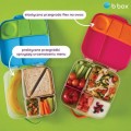 Lunchbox dla dzieci do szkoły szczelna śniadaniówka z przegródkami i wkładem chłodzącym Flamingo Fizz b.box duża pojemność