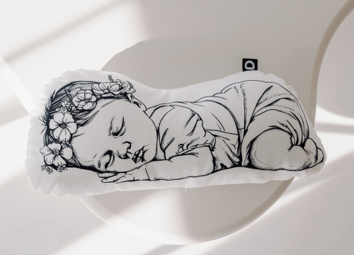 Poduszka NEWBORN wzór NB35 malutka dziewczynka
