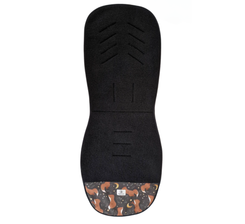 Wkładka do wózka XXL Simple Wool z wełny merino Czarne liski