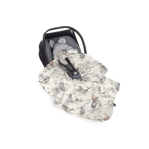 Kocyk do fotelika Magic sea animals - Gray BabySteps