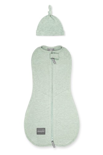 Otulacz FIRST STEP z czapką Melanżowy Mięta / Sleepee
